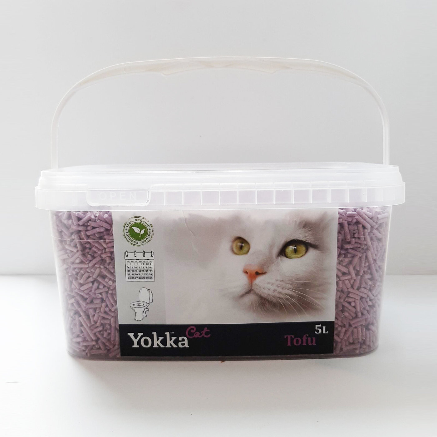 Наполнитель комкующийся для туалета Tofu 5л Лаванда (ведерко) YokkaCat - фотография № 1