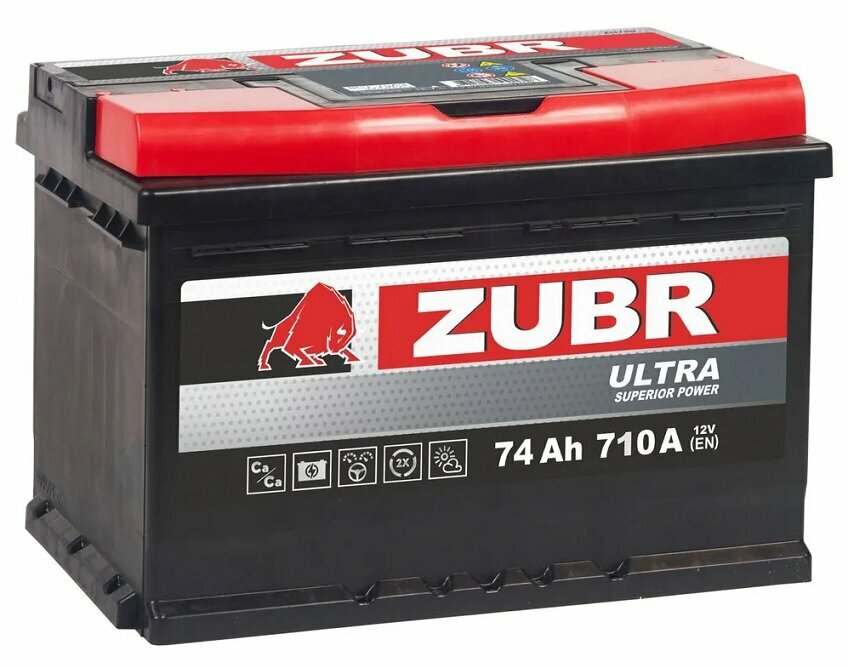 Аккумулятор автомобильный Zubr Ultra 74 А/ч 710 А обр. пол. низк. Евро авто (278х175х175) ZLB3074S071ZU0X 2021г