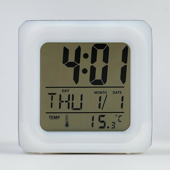Часы электронные настольные "Динозавр", подсветка, будильник, термометр, календарь, 8 х 8 см - фотография № 2