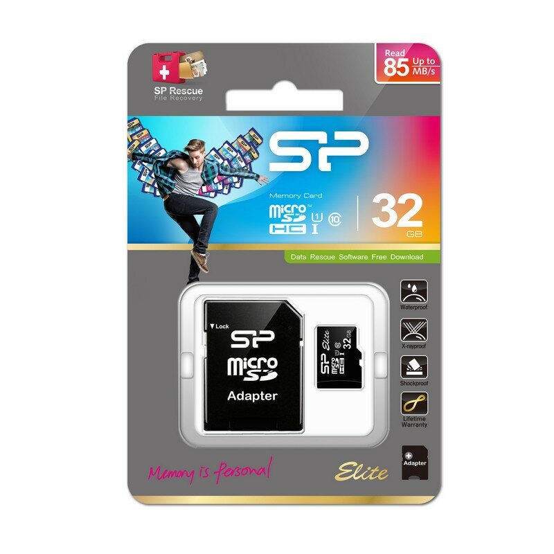 Карта памяти Silicon Power micro SDHC 32Gb Elite Class 10 UHS-I U1 + ADP (85/15 Mb/s)