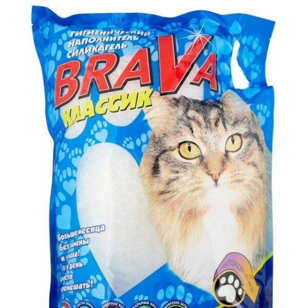 BRAVA Наполнитель силикагелевый для кошачьего туалета Brava(Брава) Классик 18 лит