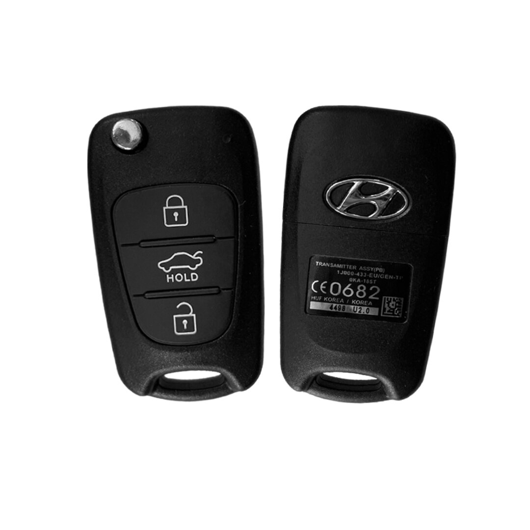 Корпус автомобильного ключа для Hyundai (3 кнопки, лезвие HYN14R/ Ключ на Hyundai / Ключ автомобильный Hyundai выкидной