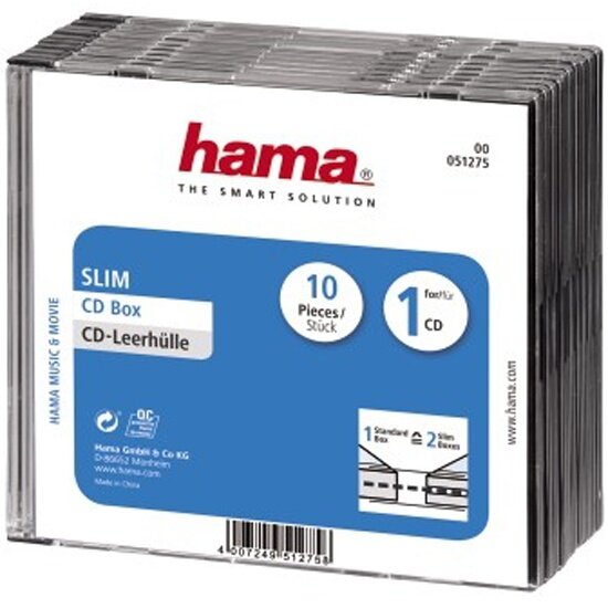 Коробка HAMA H-51275, 10шт., прозрачный+черный [00051275] - фото №1
