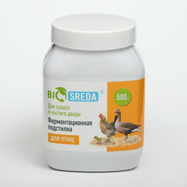 Ферментационная подстилка "BIOSREDA" для птиц, 500 гр - фотография № 1