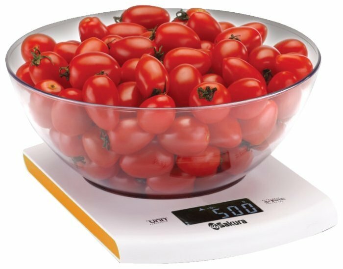 Весы кухонные SAKURA SA-6068A, белый/оранжевый