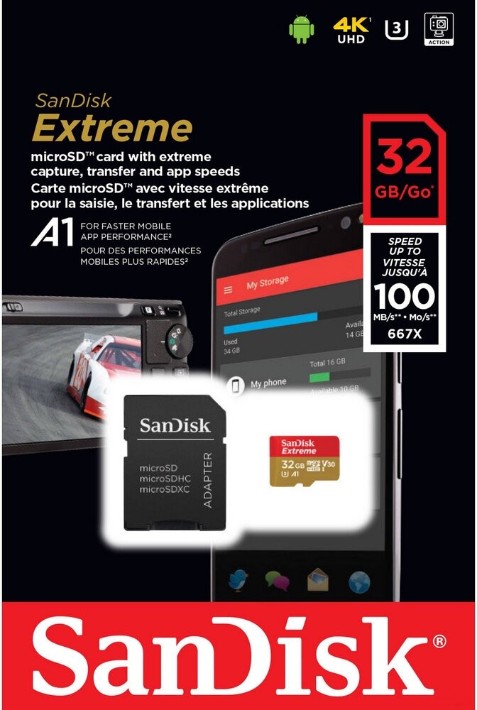 SanDisk Extreme microSDHC 32GB SDSQXAF-032G-GN6MA