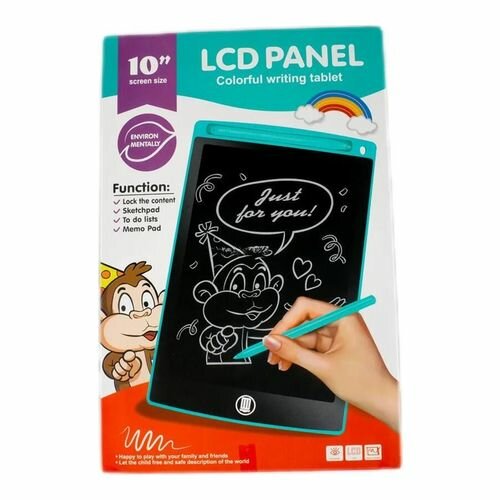 Детский планшет для рисования графический синий 10'' со стилусом BAIBIAN Colorful writing tablet NO.BB1001