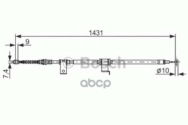 1 987 482 293_Трос Ручника Левый! L=1254/1431 Chevrolet Captiva 2.4 07> Bosch арт. 1 987 482 293