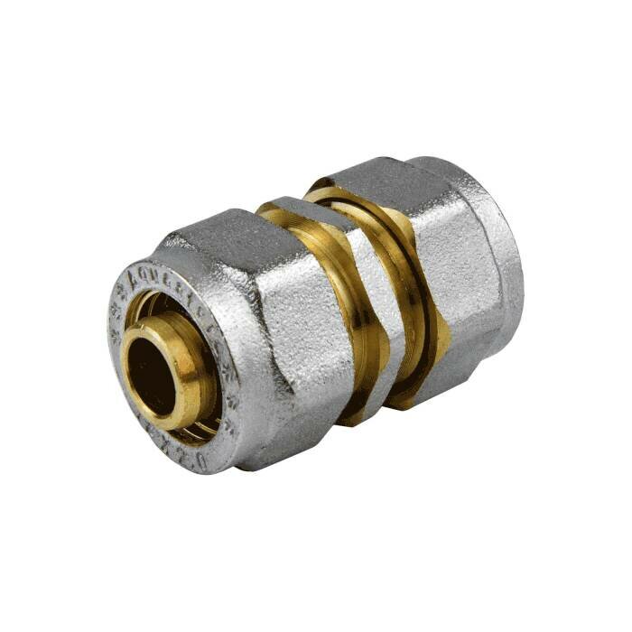 фото Муфта МП латунь никель обжим Дн 20 ГОСТ 32415-2013 7003 Aquasfera 7003-02