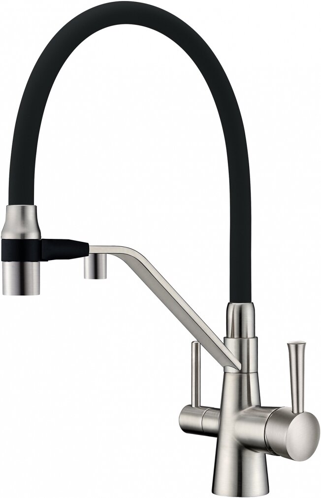 Смеситель ZorG Sanitary ZR 356 YF-NICKEL для кухонной мойки, никель