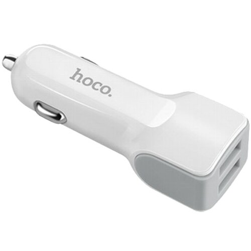 Автомобильное зарядное устройство Hoco Z23 White зарядка 2.4А 2 USB-порта, белый