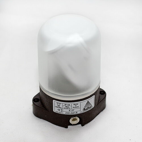 Светильник для бани и сауны от -70 до 125градС под Е27 IP54 уплотнитель силикон размер Ф80х137мм - КС-001 (Лидер) (код заказа 2345 )