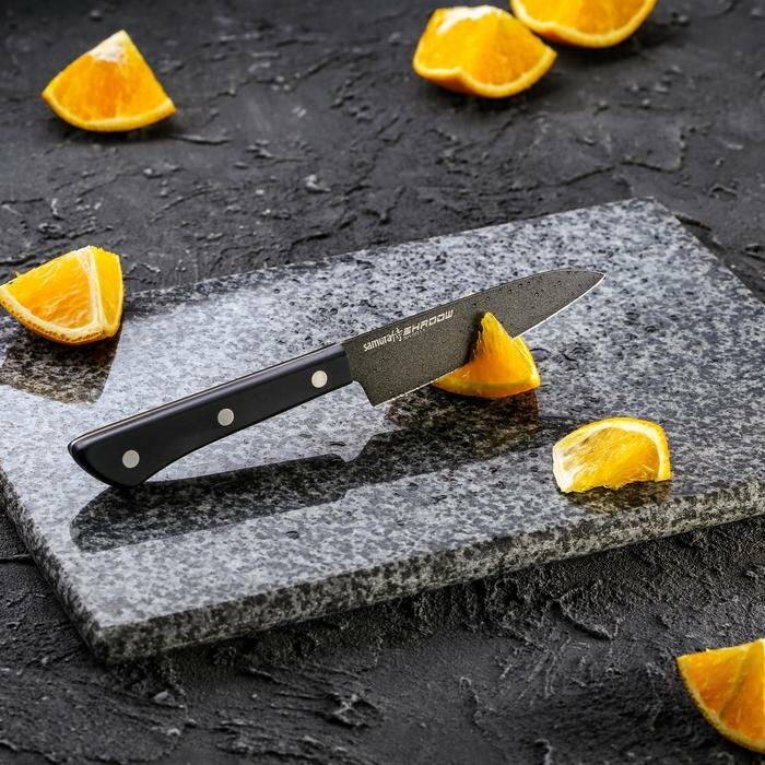 SAMURA Нож кухонный Samura SHADOW, для овощей, лезвие 9,9 см - фотография № 3