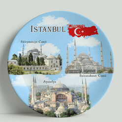 Декоративная тарелка Турция-Стамбул. Коллаж, 20 см
