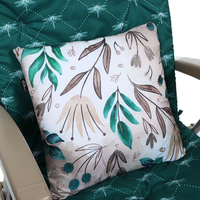 Кресло-шезлонг, матрас + подушка, цвет темно-зелёный - фотография № 4
