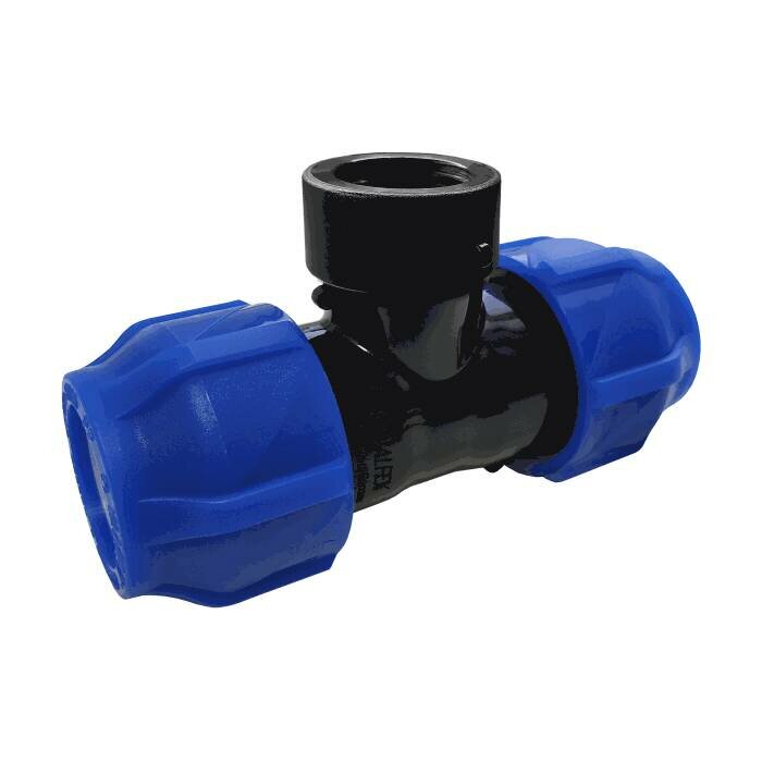 фото Тройник компрессионная ПЭ Дн 63х3/4"х63 ВР Ру16 VALFEX 1210016303463