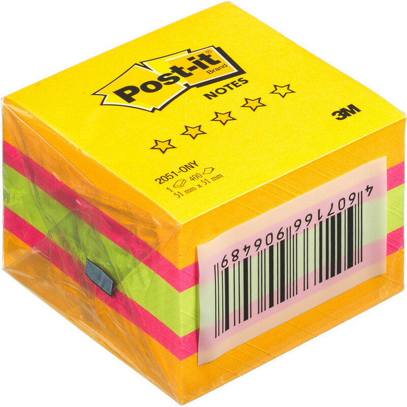 Стикеры Post-it Original Лето 51х51 мм неоновые 3 цвета (1 блок, 400 л) 7100041034 416811