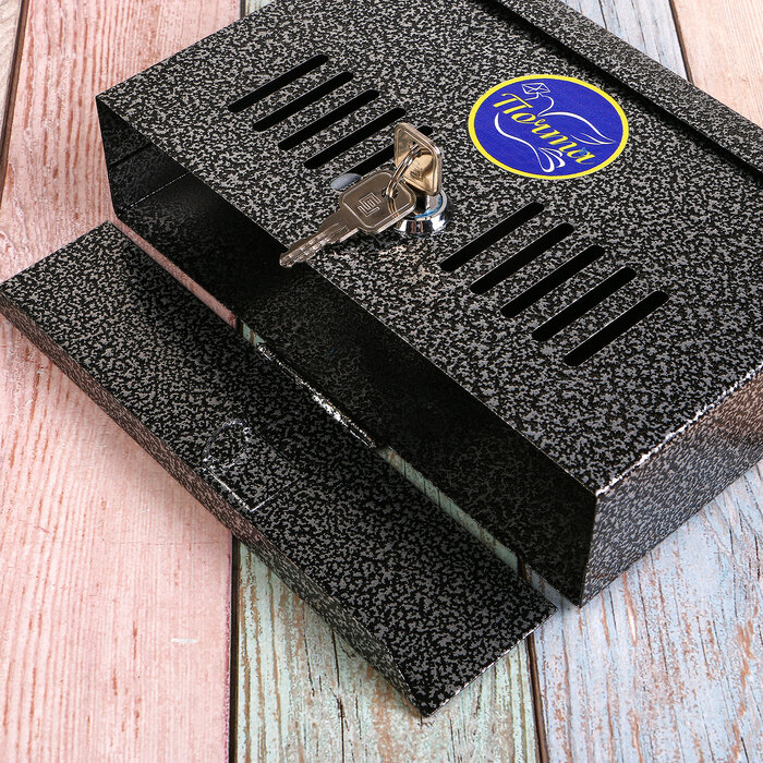 Ящик почтовый с замком, горизонтальный «Мини», серебристый - фотография № 4