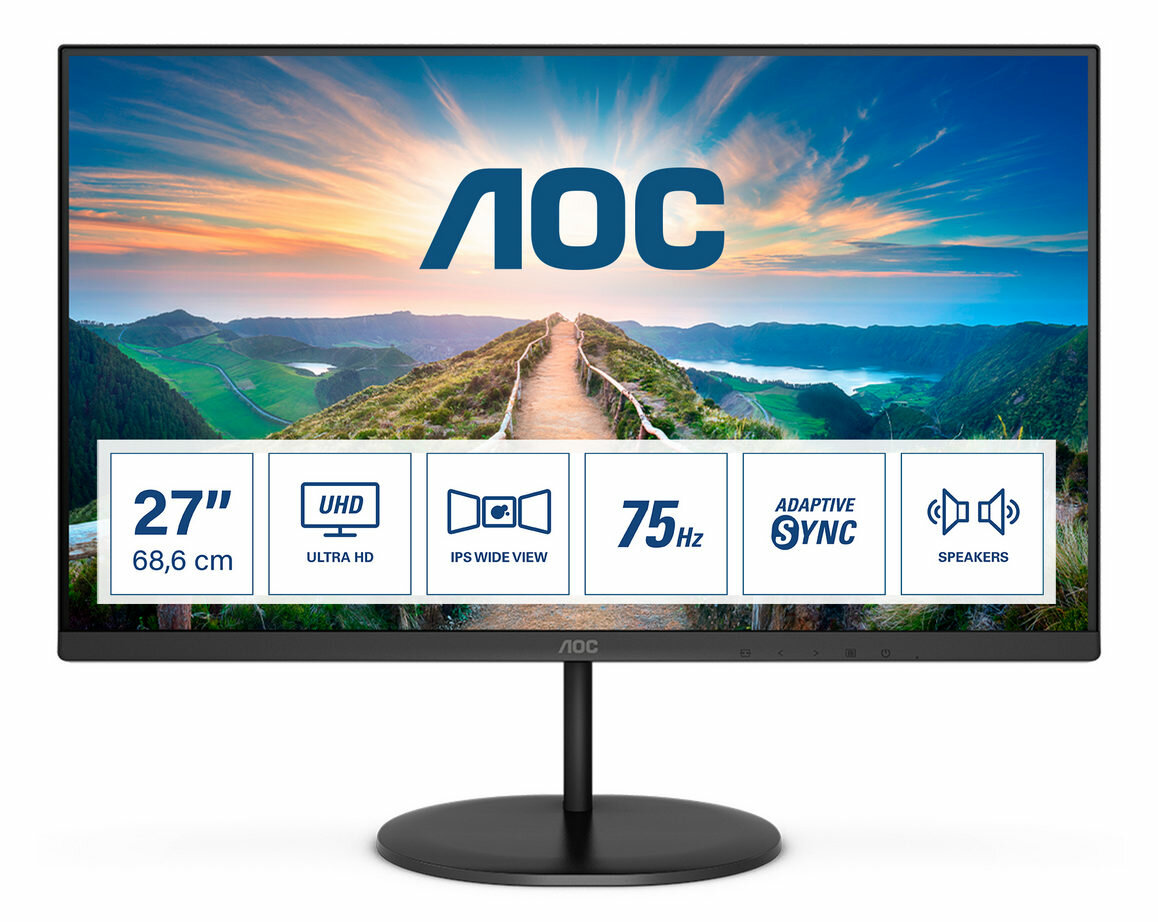 Монитор AOC 27" U27V4EA 3840x2160 IPS LED 60Гц 4ms HDMI DisplayPort