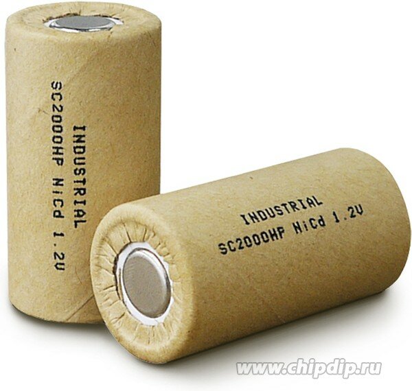 INDUSTRIAL D-SC2000P, Аккумулятор промышленный NiCd, 2000mAh 1.2В, 23,0*43,0mm(1шт.)