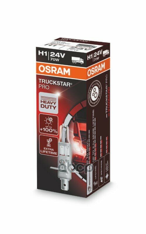 H1 70W 24V Лампа Truckstar Pro 1Шт Складная Картонная Коробка Osram арт. 64155TSP