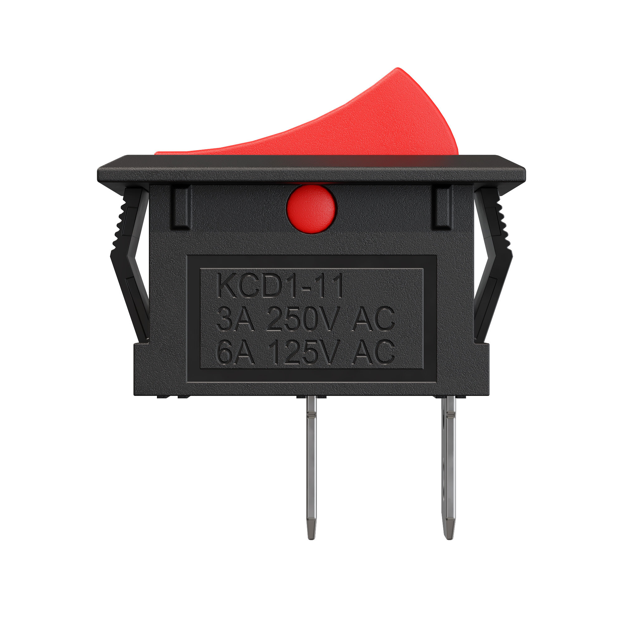 Тумблер выключатель GSMIN KCD11 ON-OFF 3А 250В AC 2pin (15x10) комплект 3 штуки (Красный) - фотография № 4