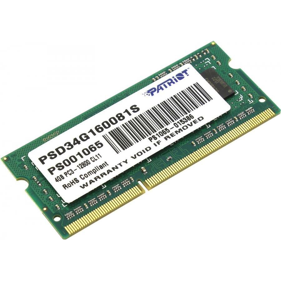  SO-DIMM DDR3 Patriot 4Gb 1600MHz (PSD34G160081S)