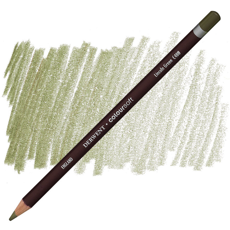 Карандаш цветной Derwent Coloursoft C480 зелёный линкольн