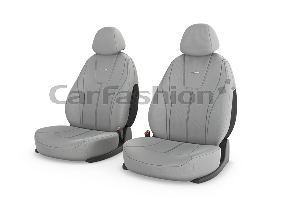 фото Чехлы на передние сиденья CarFashion Douglas, св.серые, отстрочка св.серая