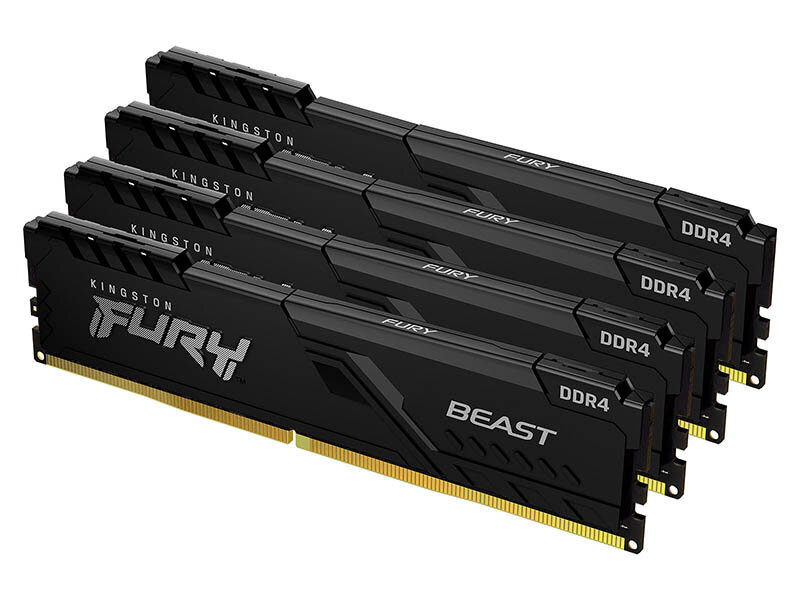 Оперативная память Kingston FURY Beast 64 ГБ (16 ГБ x 4 шт.) DDR4 3200 МГц DIMM CL16