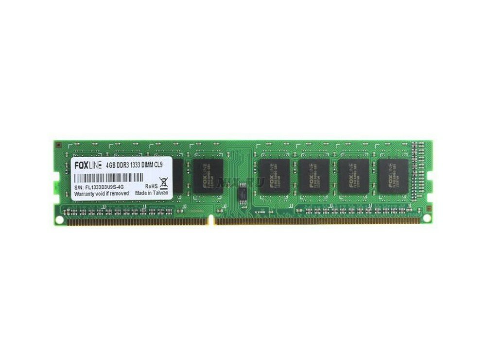 Оперативная память для компьютера Foxline FL1333D3U9S-4G DIMM 4Gb DDR3 1333 MHz FL1333D3U9S-4G