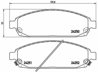 Колодки тормозные дисковые передние Jeep Commander/Grand Cherokee III 04>10 BREMBO P37010