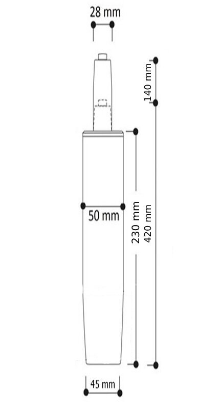 Газ-лифт для офисного кресла, 140 мм, хромированный, 4 класс (до 160 кг) - фотография № 2