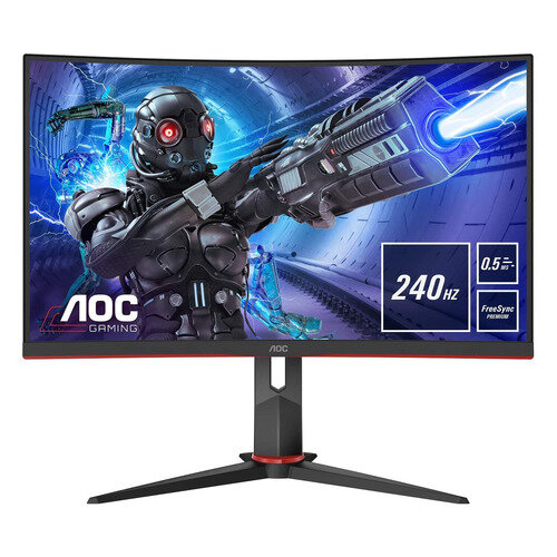 Монитор AOC Gaming C27G2ZU 27", черный/красный и черный