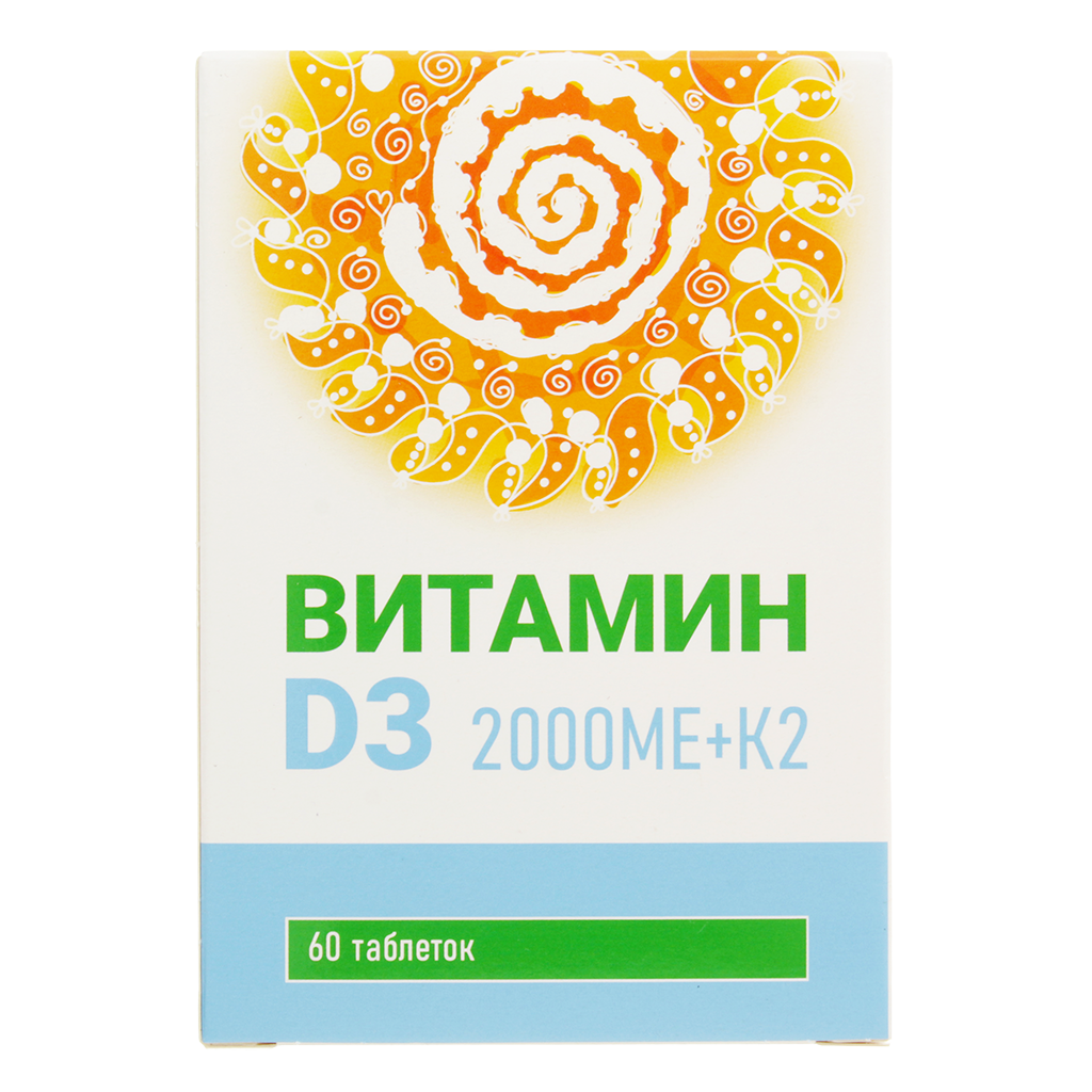 Mirrolla Витамин D3 2000 ME+К2 таблетки 60 шт