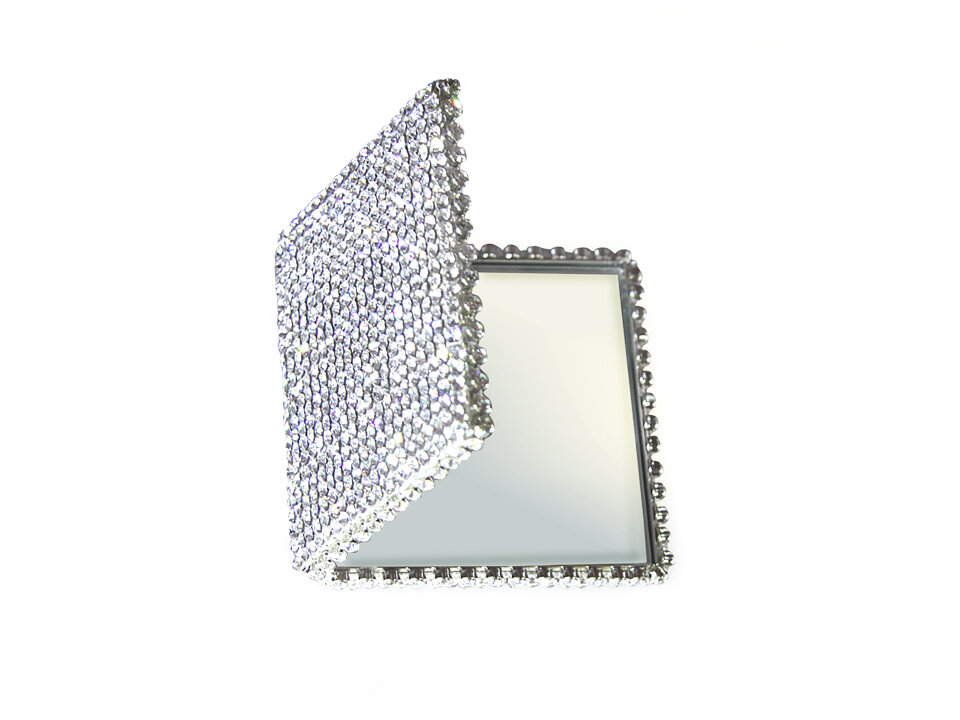 Предметы интерьера Эстет Зеркало с дерево, кристаллами сваровски, зеркало компактное