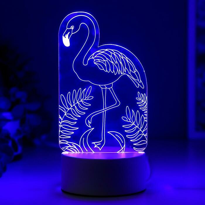 RISALUX Светильник "Фламинго" LED RGB от сети 9,5х10х19,5 см - фотография № 4