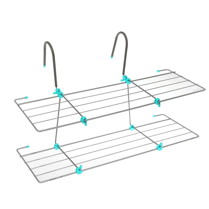 Сушилка для белья на радиатор, 2 яруса, 65×23,5×36 см, цвет серый - фотография № 2