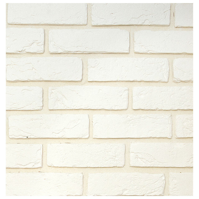 фото плитка декоративная гипсовая касавага Кирпич ручной формовки арт. 400 белая