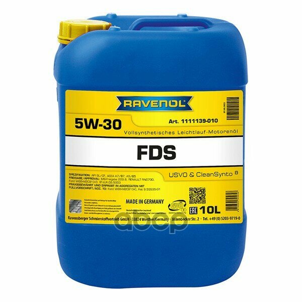 Синтетическое моторное масло RAVENOL FDS SAE 5W-30