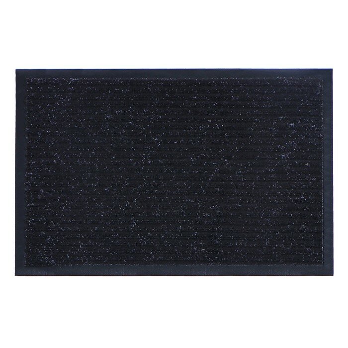 Коврик придверный влаговпитывающий, ребристый, «Стандарт», 40×60 см, цвет чёрный - фотография № 3