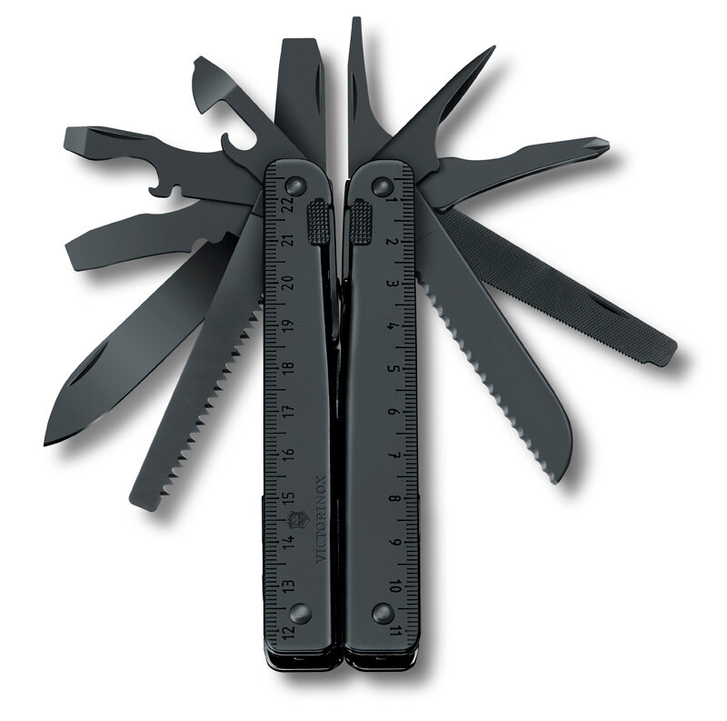 Мультитул Victorinox SwissTool Bs, 115 мм, 29 функций, нержавеющая воронёная сталь, чёрный, нейлоновый чехол, 3.0323.3CN