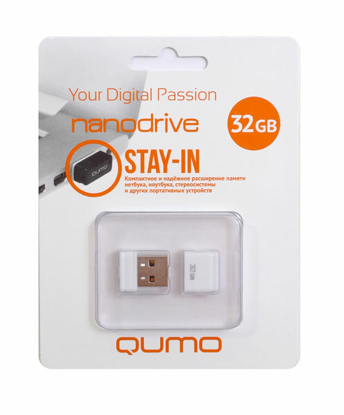 USB Flash накопитель 32GB Qumo Nano (QM32GUD-NANO-W) USB 2.0 белый