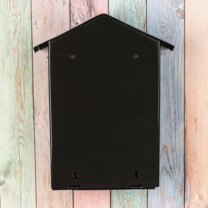 Ящик почтовый с замком, вертикальный, «Домик», чёрный - фотография № 5