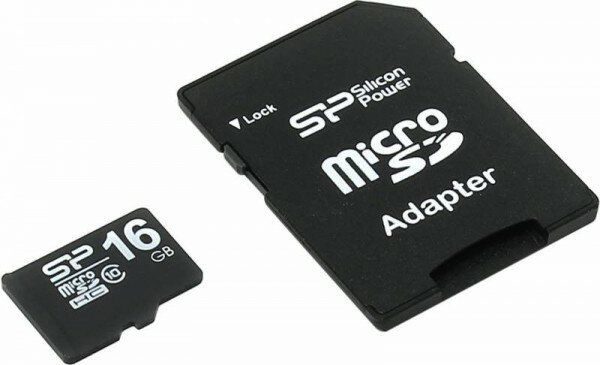 Карта памяти microSDHC 16Gb Class10 Silicon Power SP016GBSTH010V10SP + adapter SP016GBSTH010V10SP