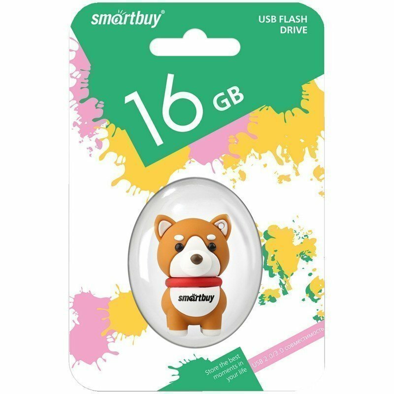 Память Smart Buy "Wild series" Собачка Акита 16GB, USB 2.0 Flash Drive SB16GBAkitaW