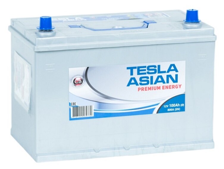 Аккумулятор автомобильный Tesla Premium Energy Asian 100 А/ч 800 А обр. пол. D31L Азия авто (306х173х225) с бортиком