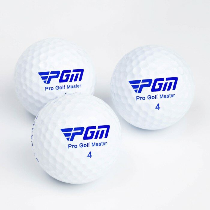 Мячи для гольфа "Soft Feel" PGM, двухкомпонентные, d=4.3 см, набор 3 шт, белые - фотография № 2