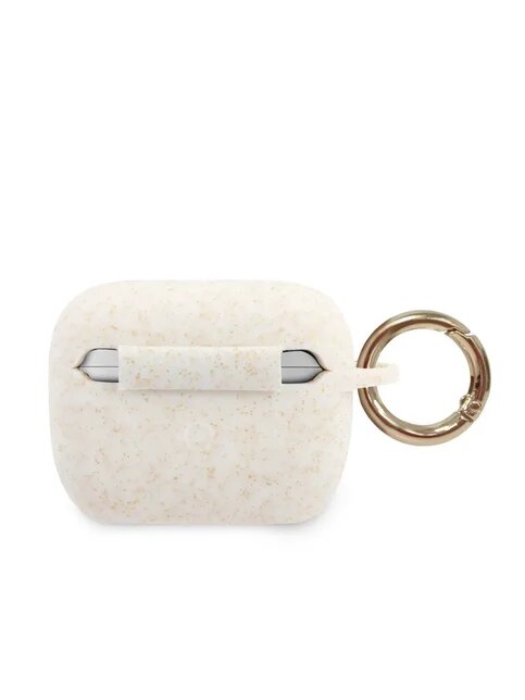 Guess для Airpods Pro Silicone case with ring Glitter/White, шт - фотография № 2