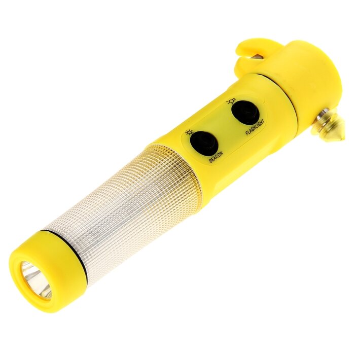 Аварийный молоток на магните фонарик нож для ремня безопасности желтый (1шт.)